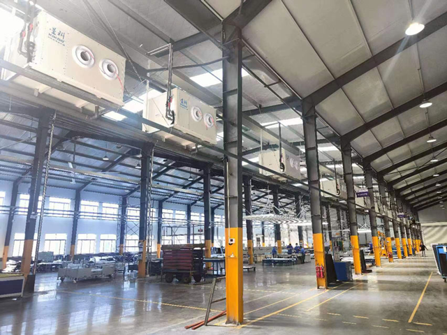 車間廠房降溫的節能優選方案，蒸發冷省電空調-臥式射流空調