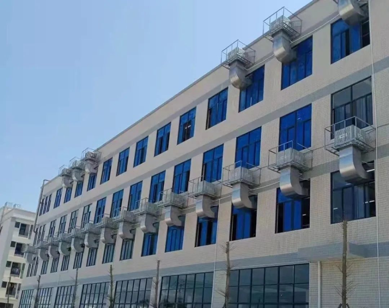 大型組裝配件車間，安裝星科冷風機-廠房車間通風降溫設備