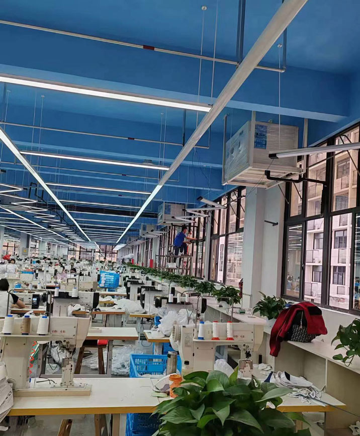 星科工業(yè)節(jié)能空調(diào)-臥式射流機(jī)安裝于紡織廠房降溫