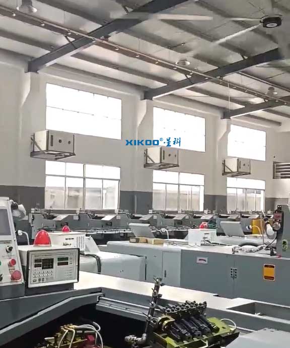 精密加工中心整體制冷降溫，應(yīng)用蒸發(fā)冷省電空調(diào)- 臥式射流機(jī)組