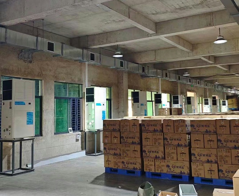 大型雞蛋恒溫倉庫降溫安裝工業智能節能空調(工業省電空調-立式軸流機)